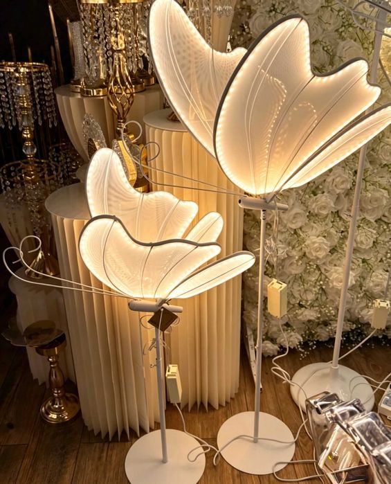 Set 2 fluturi decorativi LED pentru evenimente lumina calda