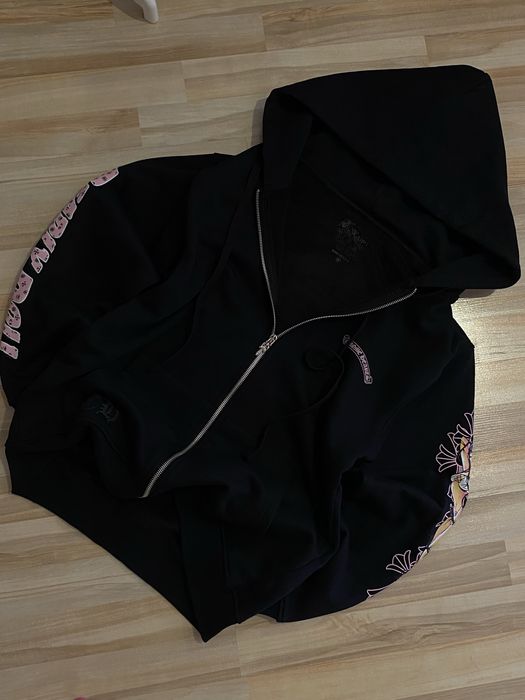 chrome hearts x deadly doll rare to find collab zip-up hoodie