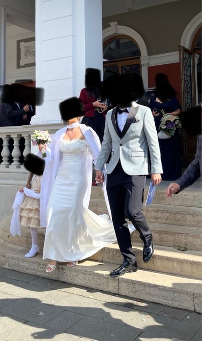 Vand rochie de mireasa, bretele detasabile+ cadou