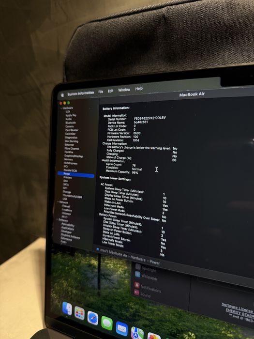КАТО ЧИСТО НОВ Macbook Air M2, 96% батерия