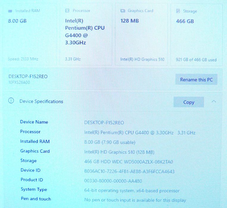 Компютър PC Lenovo ThinkCentre M800 8GB Ram
