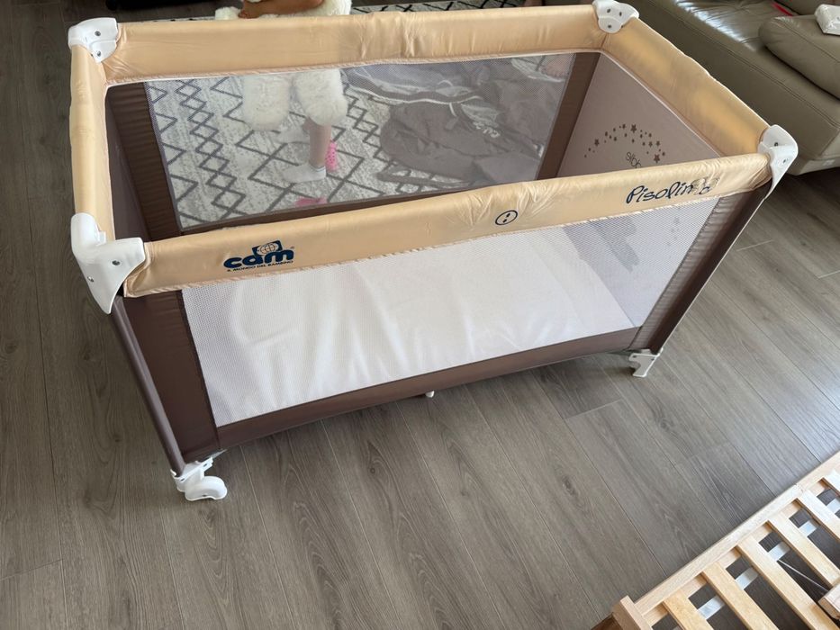 Pat de zi pentru bebeluș cu plasă plus saltea