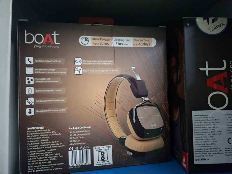 Casti Noi bluetooth Boat Rockerz 610 NOI SIGILATE
