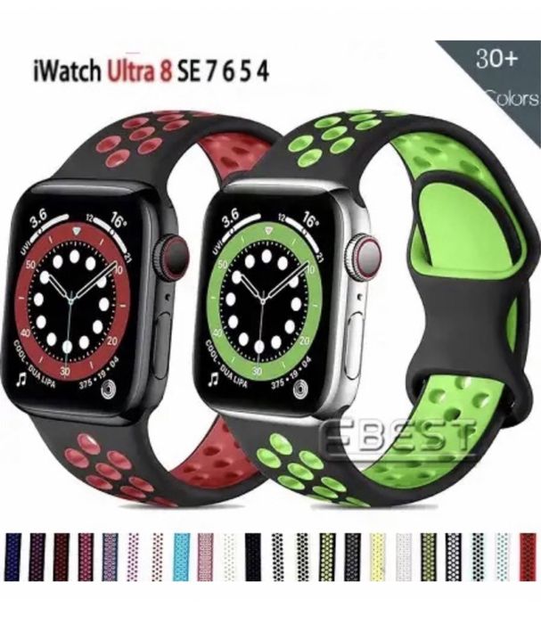 Curea Husa Ceas Apple Seria Silicon Perforata / Gauri Folie Silicon