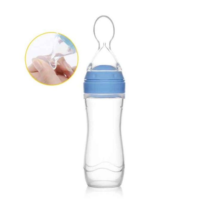 Lingurita de silicon cu rezervor 120 ml copii