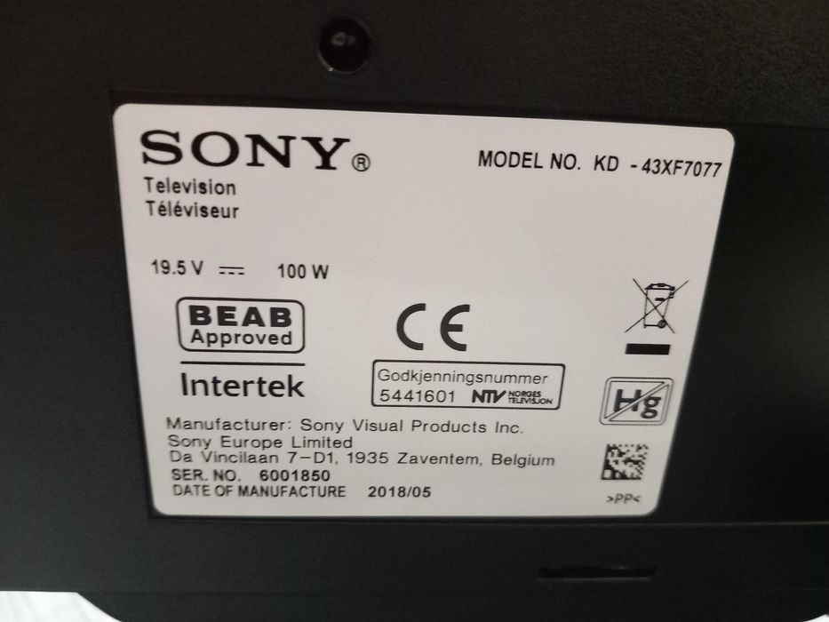 Sony kd-43xf7077 за части