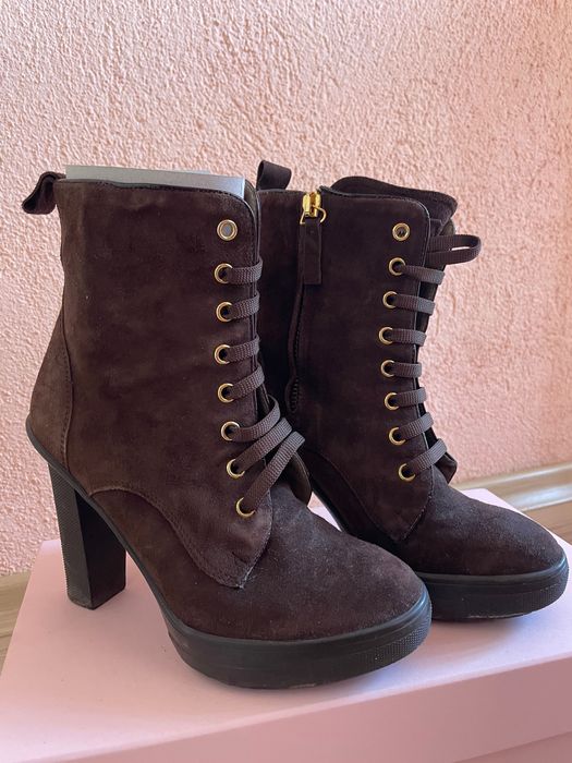кафяви велурени боти Maimai