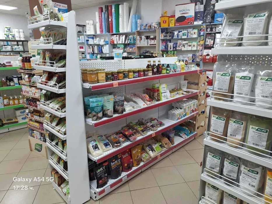 Търговско оборудване за дрогерия, аптека, био магазин, Метални Стелажи