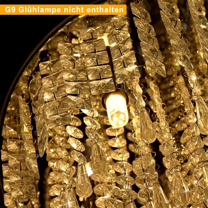 Plafoniera candelabru din cristal din oțel inoxidabil