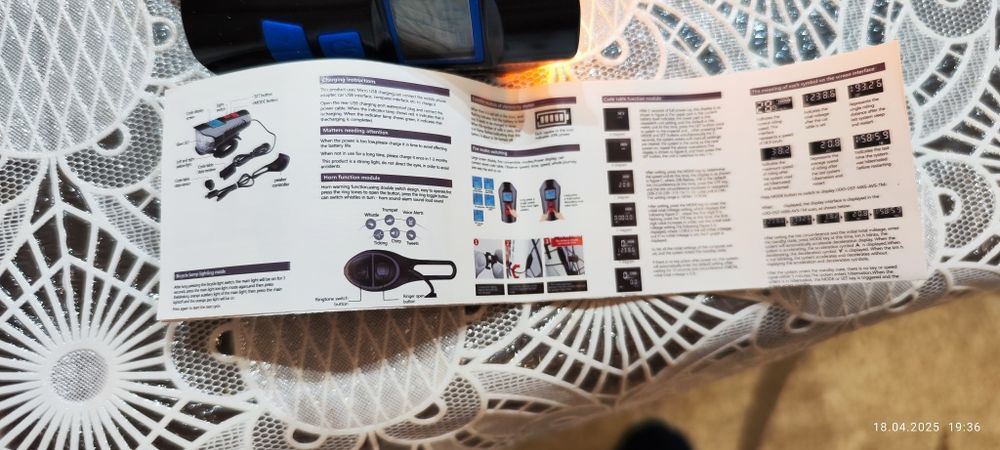 Продам электронная фара, спидометр на руль велосипеда