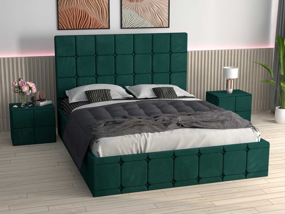 Pat tapițat Elias, toate dimensiunille disponibile si toate culorile