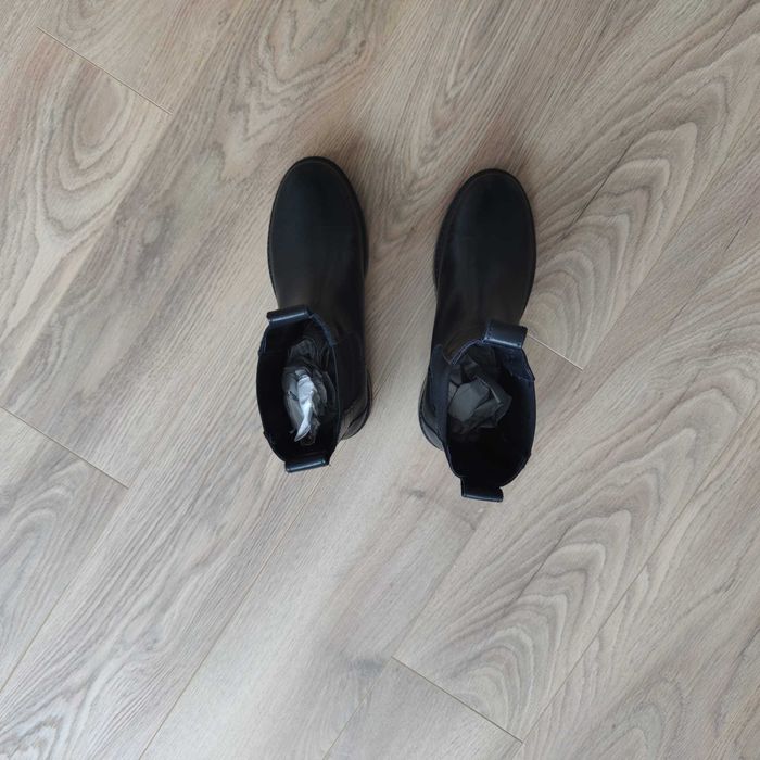 Cizme damă SANMARINA, trei sferturi, piele naturală, negre, 38