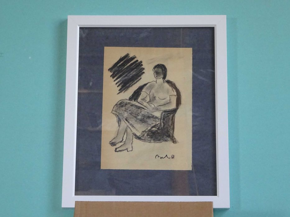 Corneliu Baba, ’Model pe fotoliu’, carbune pe hartie