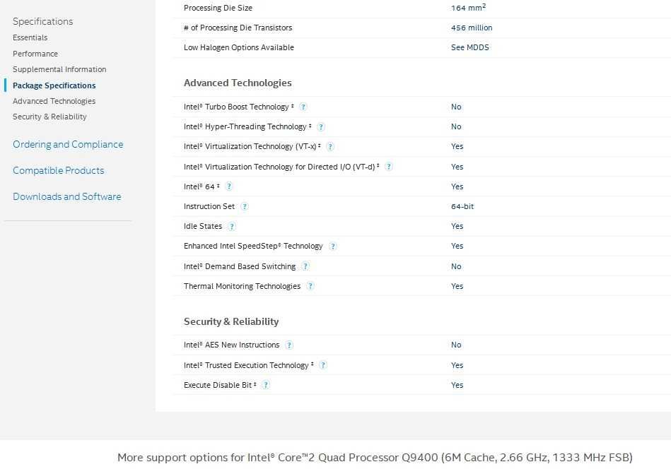 Процессор Core 2 Quad Q9400.