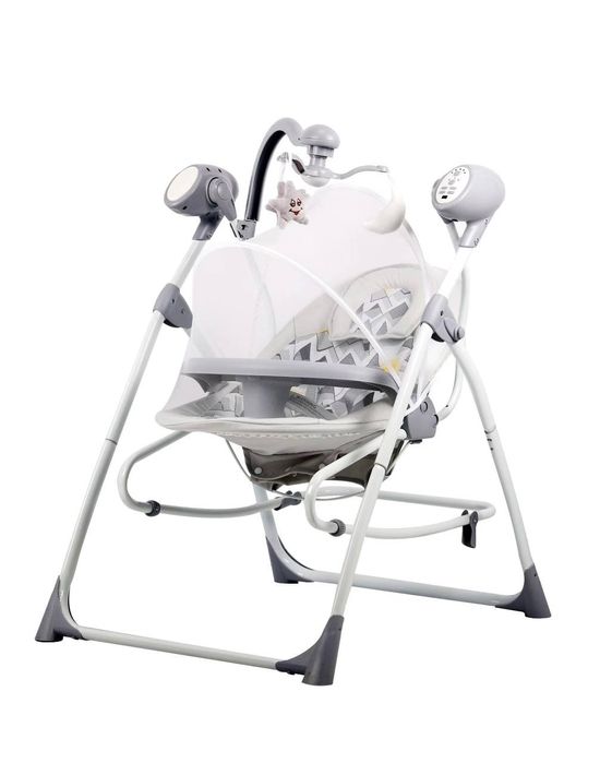 Электрокачели для детей 2 в 1 с москитной сеткой