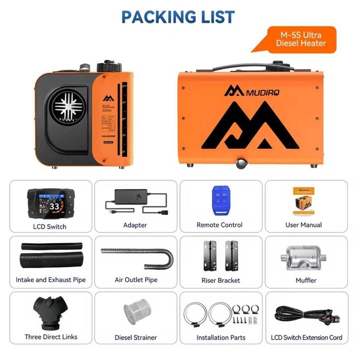 Încălzitor ULTRA MUDIRO Sirocou Webasto Termostat Smart 12-24-220V 8KW