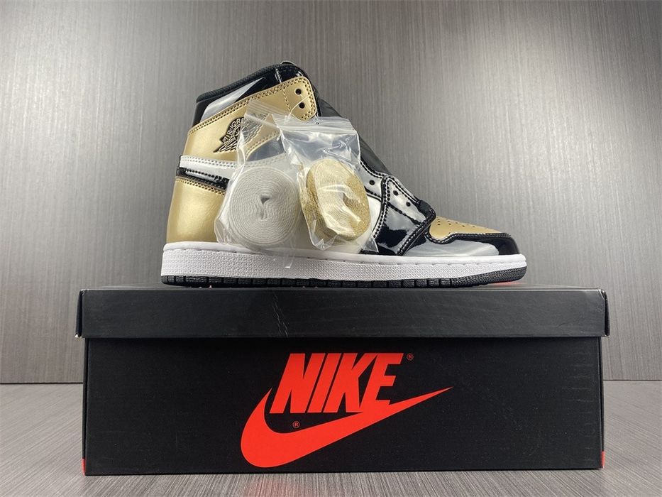 Air Jordan 1 Retro High Patent Gold TOE  NRG