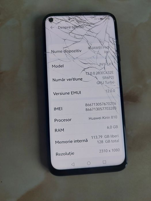 Vând Huawei P40 Lite cu sticla spartă dar funcțional //poze reale