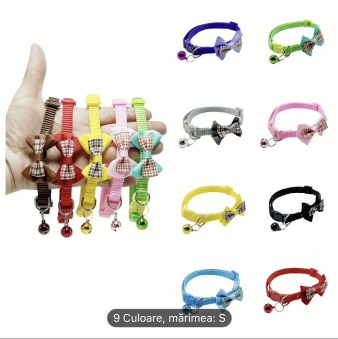 Zgarda pentru animal de companie roz si albastru