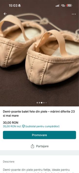 Papucei balet fete/ fetite bebe 23/24/25