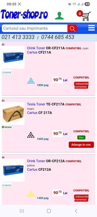 Vând imprimantă HP Laser Jet Pro 400 color M451nw