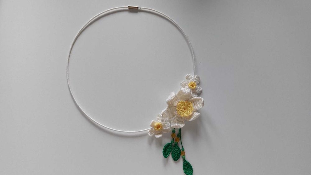 Colier handmade croșetat manual – unicat