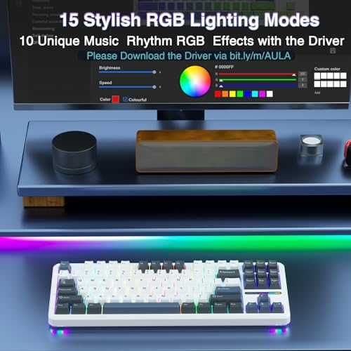 Механична клавиатура AULA F87 безжична 75 RGB