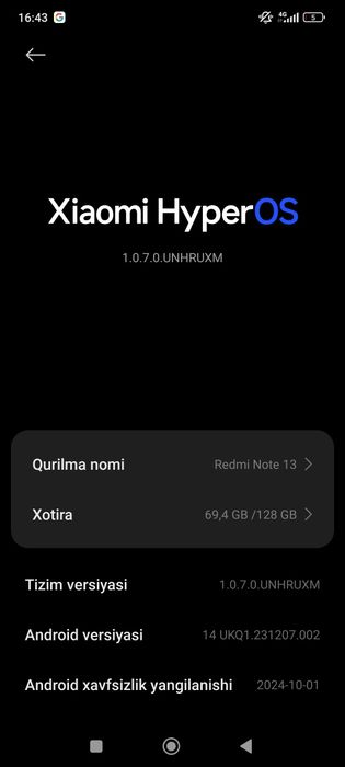 Redmi note 13 bor 8 ga 128 dokument bor narxi 1 ml 800