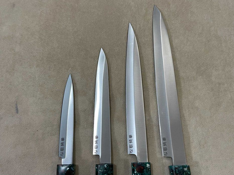 Set 4 Cuțite Japoneze Sujihiki Oțel D2 Mâner Rășină