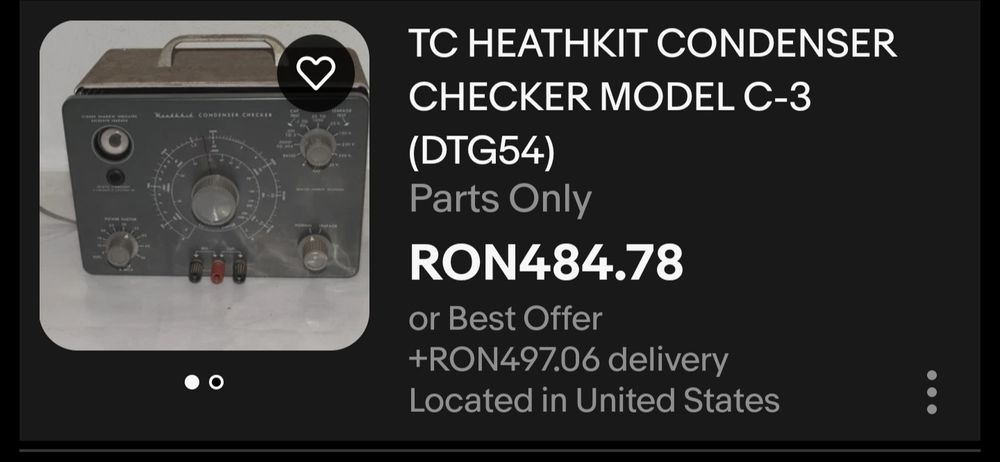 Heathkit Condenser Checker Model Daystrom Type C3 Nr 23, impecabil