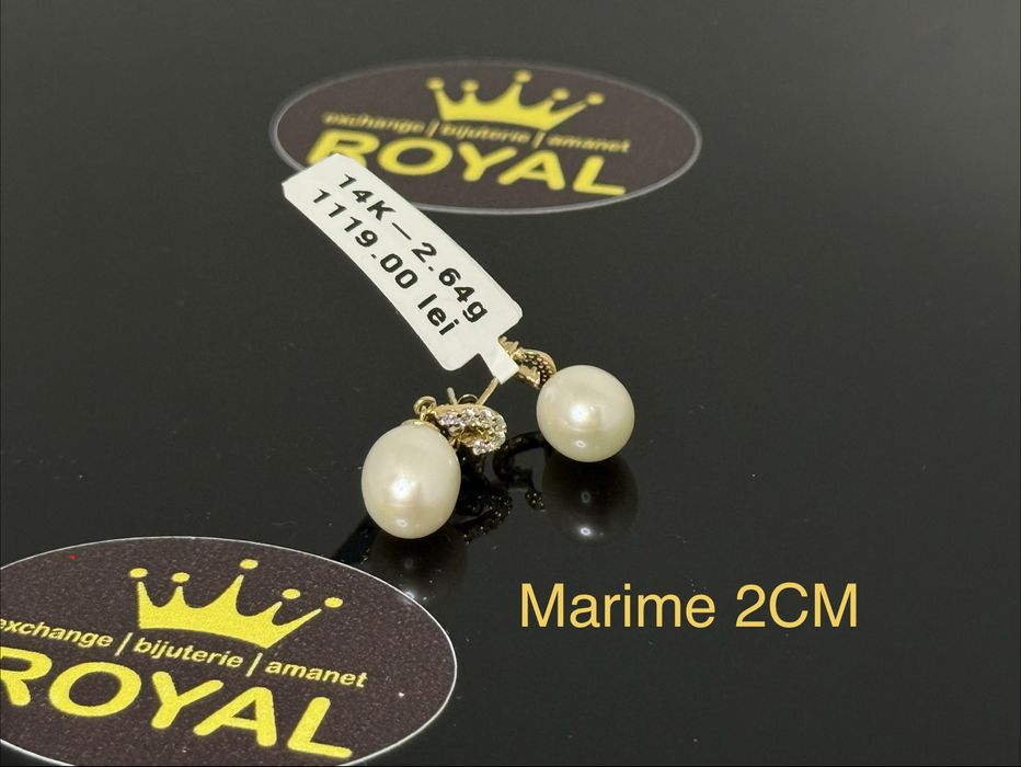 Bijuteria ROYAL : Cercei AUR 14K NOU / 2.64 GR