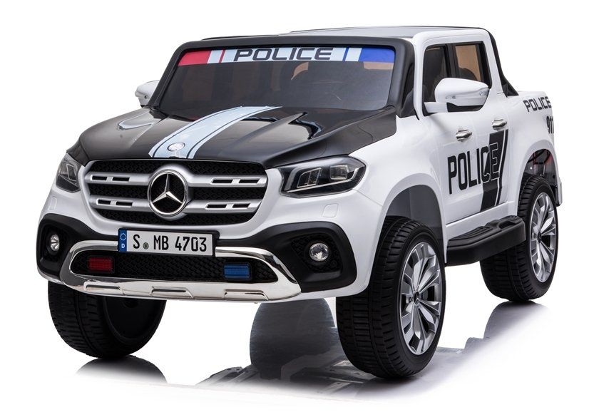 Masinuta electrica Mercedes POLICE X-Class 4x4 STANDARD #Alb