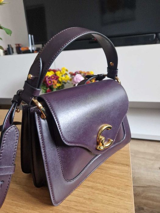 Geantă Coccinelle C-me piele neteda, culoare Pruna, mov inchis