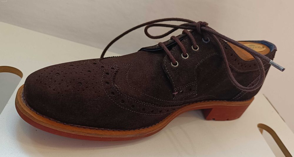 Pantofi derby 41.5 42 brogue Ted Baker NOI piele naturala moale