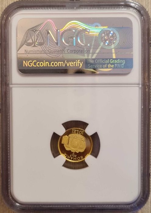 Moneda istoria aurului BNR Coroana reginei Elisabeta gradata NGC PF 69