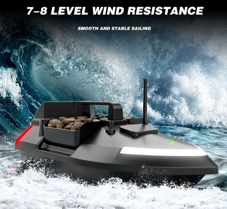 Лодка за захранка V020 GPS-40 точки най-новия модел! Батерия 12 000mAh