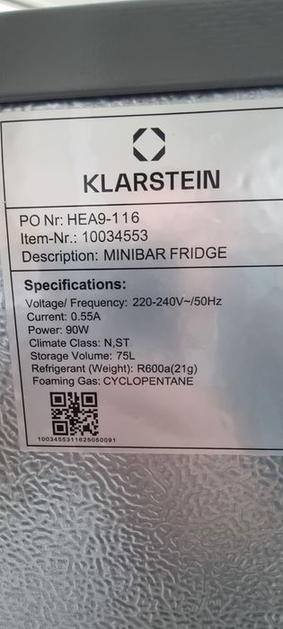 Хладилник Klarstein 75L