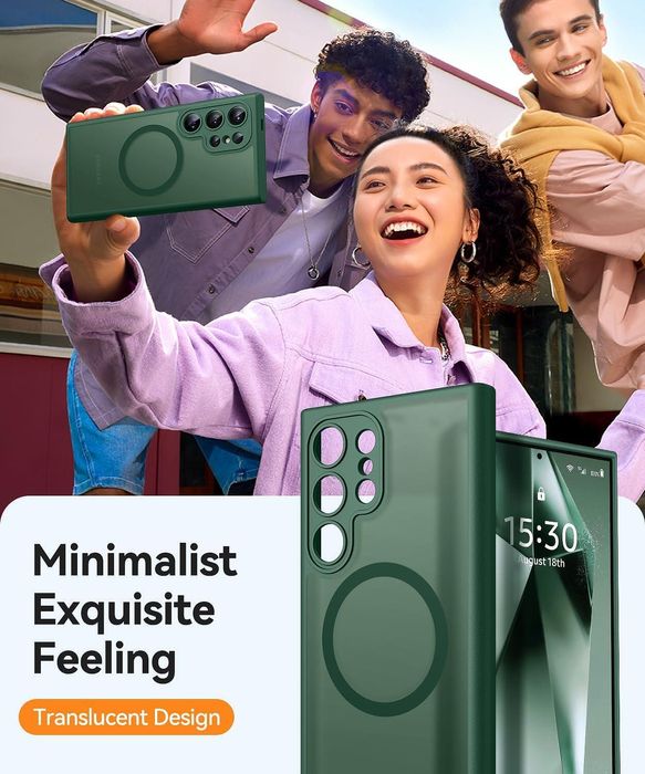 Матов magsafe кейс за samsung galaxy s24 ultra - зелен