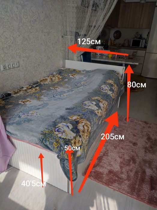 Продам кровать полуторка с матрасом