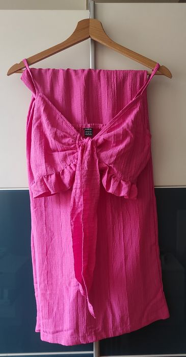 Розов дамски сет - бюстие и панталон - S размер