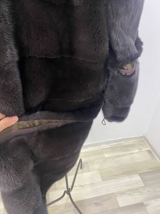 Шуба норка с капюшоном