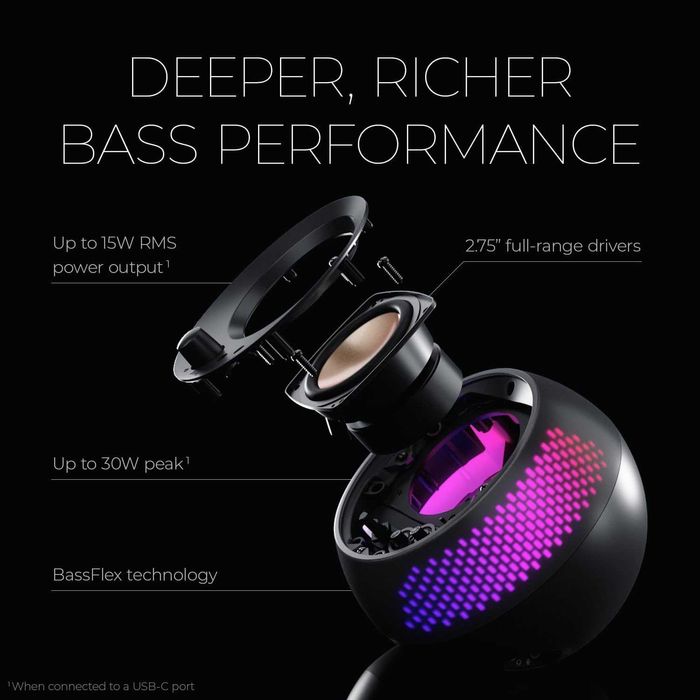 CREATIVE Pebble X Plus 2.1 USB-C високоговорители със субуфер и RGB