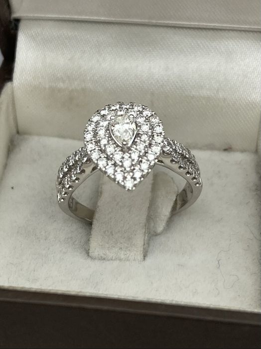 Inel aur alb cu diamante 1.02ct