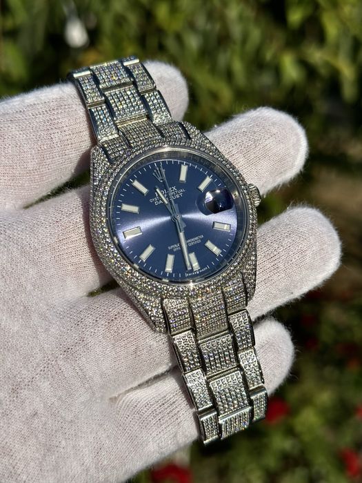 rolex datejust pave blue dial 41,mm