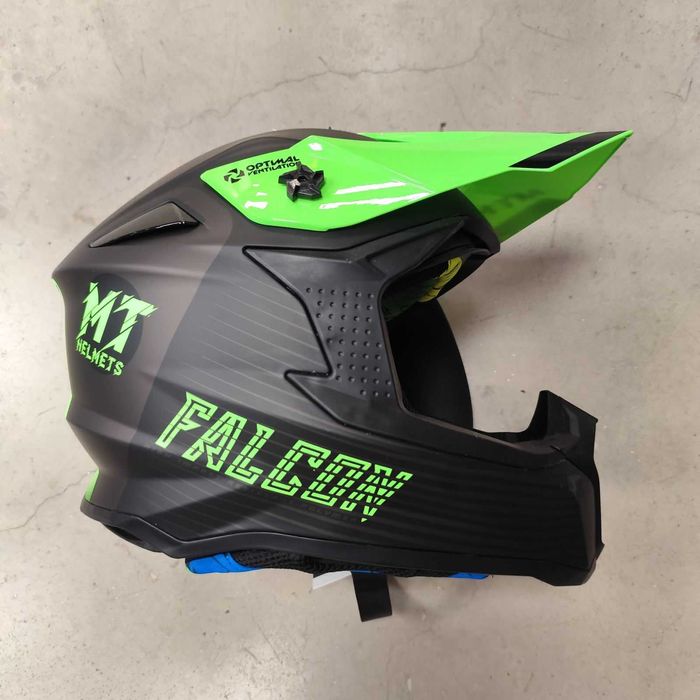 ПРОМОЦИЯ Мотокрос каска MT Falcon SYSTEM-FLUO GREEN - Код: 35274