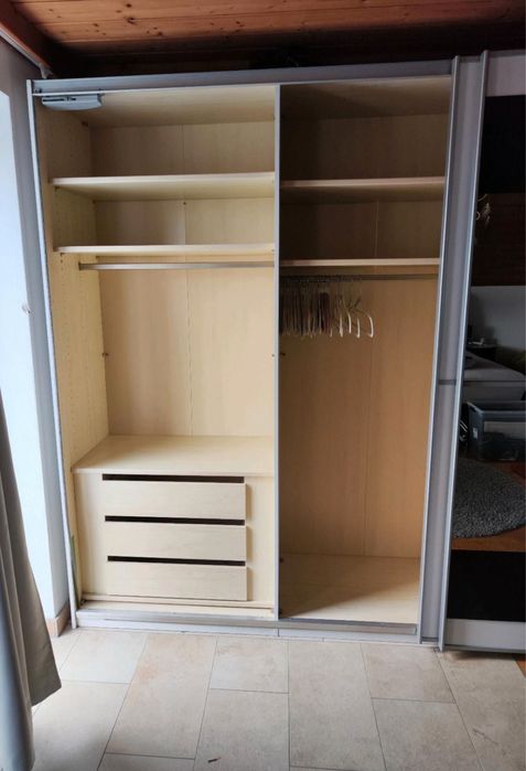 Dressing/Dulap 315/222/69 cm 2 usi culisante oglinda/alb