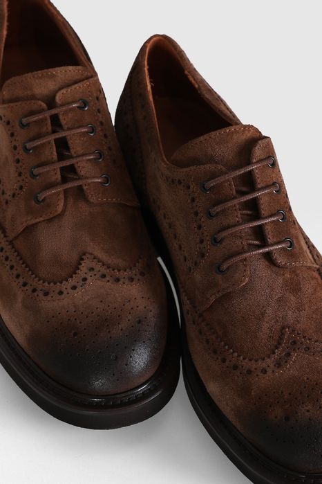 Pantofi Oxford din piele naturală întoarsă, mărimea 43