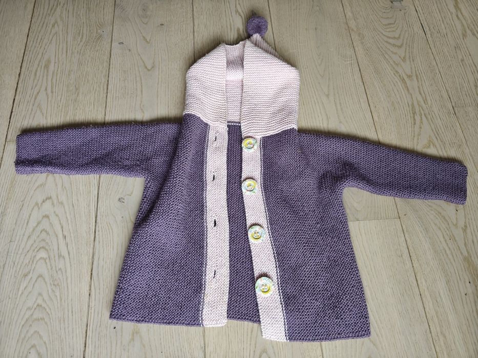 Pulover bluza pentru copii Urban Wool cu gluga din lana merinos 2-4 an