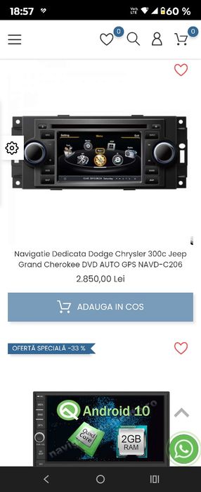 Navigație Dodge Chrysler 300c Jeep Grand Cherokee