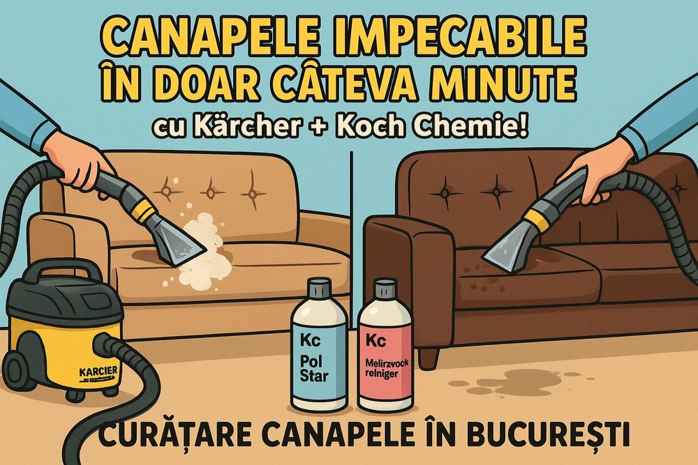 Spalare canapele textile/piele - Firma curatenie